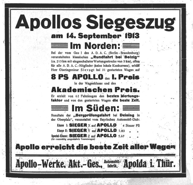 Apollo's Siegeszug 1913