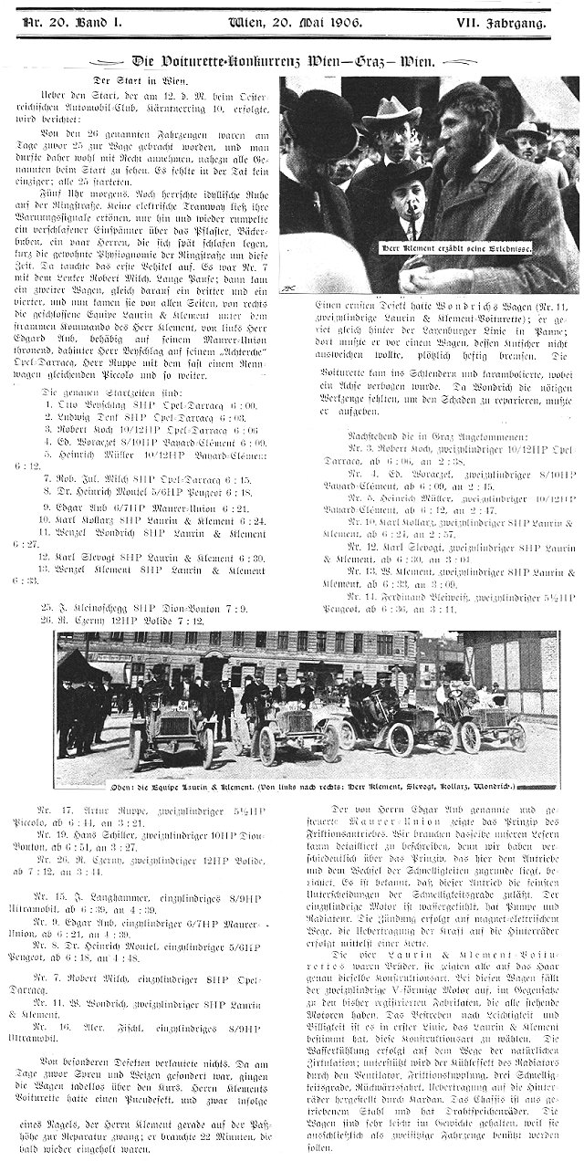 Fahrt wien-graz-wien  1906