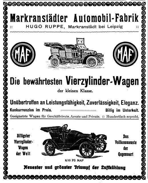 zeitungswerbung MAF 1910